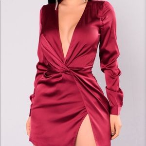 FASHIONOVA Sugar Free Dress - Burgundy